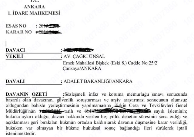 Güvenlik Soruşturması Olumsuz Sonuçlanan Müvekkilimiz, Mahkeme Kararıyla Görevine Başladı